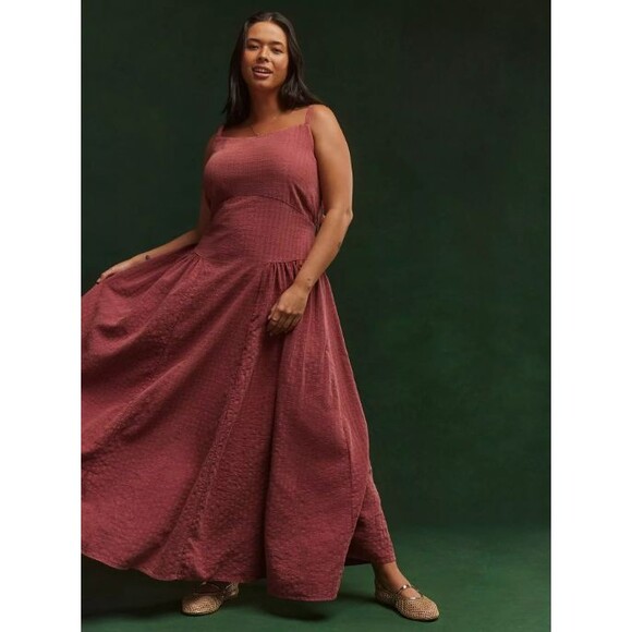 torrid Dresses & Skirts - Torrid Festi Maxi Dress 3X Burgundy Open Back Cotton Boho NWT